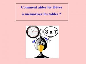 Comment aider les lves mmoriser les tables Extrait