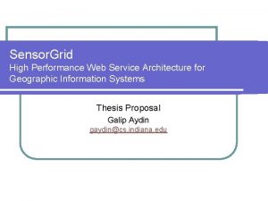 Sensor Grid High Performance Web Service Architecture for