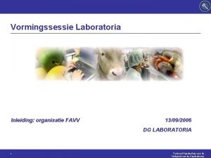 Vormingssessie Laboratoria Inleiding organisatie FAVV 13092006 DG LABORATORIA