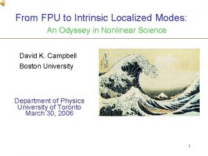 From FPU to Intrinsic Localized Modes An Odyssey