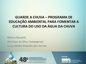 GUARDE A CHUVA PROGRAMA DE EDUCAO AMBIENTAL PARA