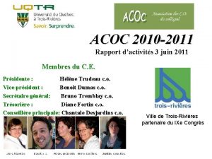 ACOC 2010 2011 Rapport dactivits 3 juin 2011