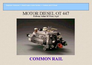 Diagnosis Technician Diesel Engine Control System Commonrail EFI