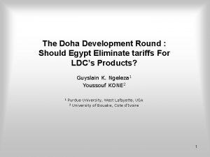 The Doha Development Round Should Egypt Eliminate tariffs