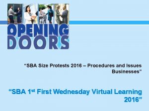 SBA Size Protests 2016 Procedures and Issues Businesses