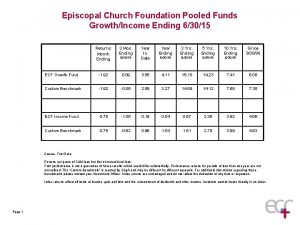 Episcopal Church Foundation Pooled Funds GrowthIncome Ending 63015