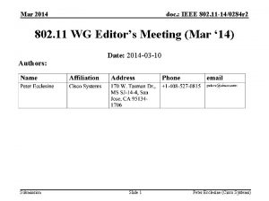 Mar 2014 doc IEEE 802 11 140284 r