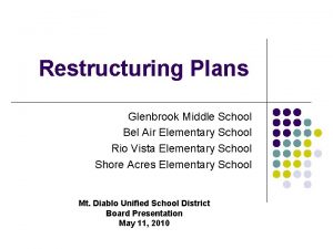 Restructuring Plans Glenbrook Middle School Bel Air Elementary