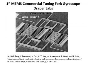 1 st MEMS Commercial Tuning Fork Gyroscope Draper