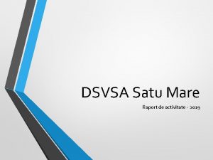 DSVSA Satu Mare Raport de activitate 2019 Direcia
