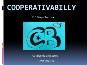 COOPERATIVABILLY I E S Diego Tortosa Catalgo de