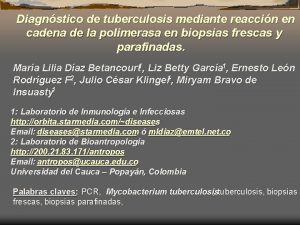 Diagnstico de tuberculosis mediante reaccin en cadena de