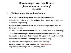 Kernaussagen von Insa Graefe Lampedusa in Hamburg 13
