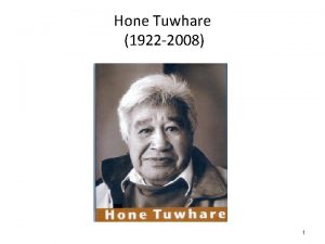 Hone Tuwhare 1922 2008 1 Lecture Plan Tuwhare