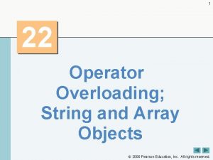 1 22 Operator Overloading String and Array Objects