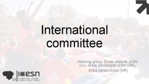 International committee Working group ivilLatakait ESN VU Greta