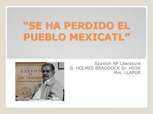 SE HA PERDIDO EL PUEBLO MEXICATL Spanish AP