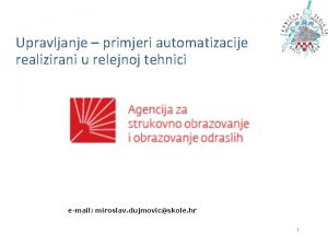 Upravljanje primjeri automatizacije realizirani u relejnoj tehnici email