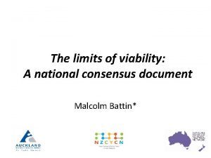 The limits of viability A national consensus document