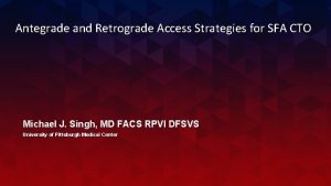 Antegrade and Retrograde Access Strategies for SFA CTO