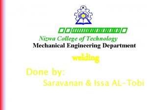 Nizwa College of Technology Mechanical Engineering Department Done