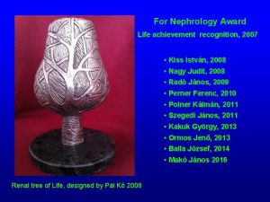 For Nephrology Award Life achievement recognition 2007 Kiss