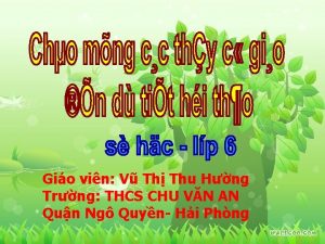 Gio vin V Th Thu Hng Trng THCS