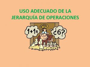 USO ADECUADO DE LA JERARQUA DE OPERACIONES ESQUEMA