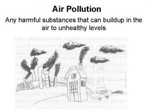 Air Pollution Any harmful substances that can buildup