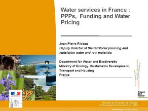 Water services in France PPPs Funding and Water