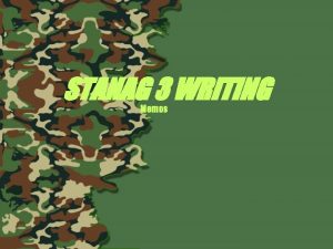 STANAG 3 WRITING Memos SLP 3 writing format