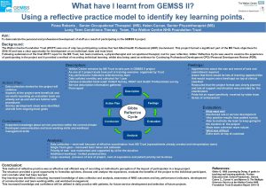 What have I learnt from GEMSS II Using