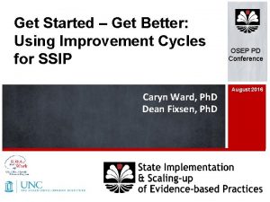 Get Started Get Better Using Improvement Cycles for