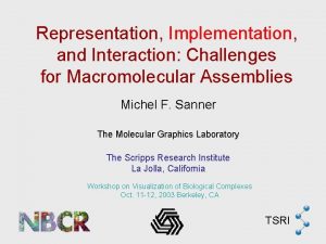 Representation Implementation and Interaction Challenges for Macromolecular Assemblies