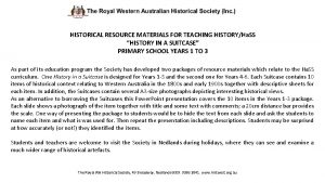 HISTORICAL RESOURCE MATERIALS FOR TEACHING HISTORYHa SS HISTORY