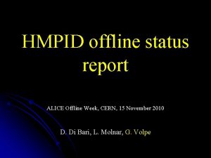 HMPID offline status report ALICE Offline Week CERN