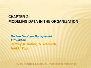 CHAPTER 2 MODELING DATA IN THE ORGANIZATION Modern