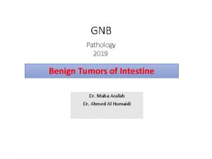 GNB Pathology 2019 Benign Tumors of Intestine Dr