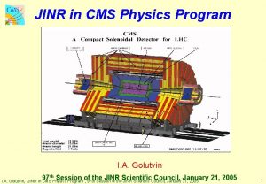 JINR in CMS Physics Program I A Golutvin