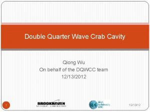 Double Quarter Wave Crab Cavity Qiong Wu On