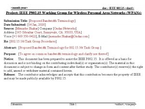 month year doc IEEE 802 15 doc Project