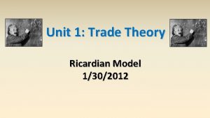 Unit 1 Trade Theory Ricardian Model 1302012 Definitions