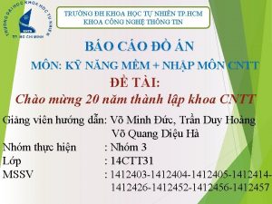 TRNG H KHOA HC T NHIN TP HCM