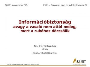 2017 november 30 EKE Szakmai nap az adatvdelemrl