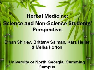 Herbal Medicine Science and NonScience Students Perspective Ethan