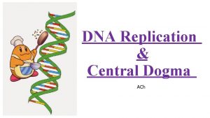 DNA Replication Central Dogma ACh DNA DNA or