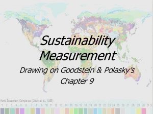Sustainability Measurement Drawing on Goodstein Polaskys Chapter 9