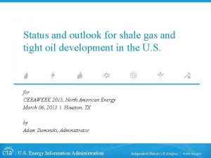 Status and outlook for shale gas and tight