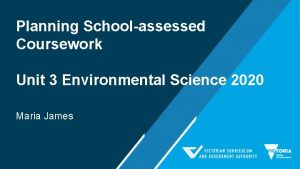 Planning Schoolassessed Coursework Unit 3 Environmental Science 2020