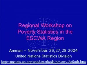 Regional Workshop on Poverty Statistics in the ESCWA